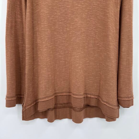 Z Supply Everyday Brushed Long Sleeve Top Rust Brown Cowl Neck Tunic Womens Sz S - Picture 5 of 11